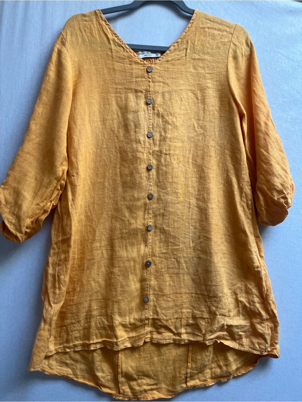 Terzo Millennio 100% Linen High-Low Tunic Top Made in Italy M